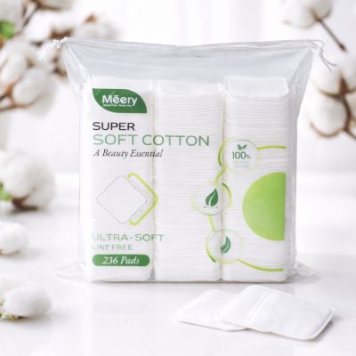 Bông Tẩy Trang Méery 236 Miếng Vuông 100% Cotton